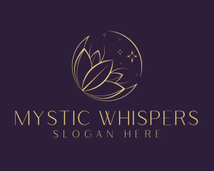 Gold Cosmic Flower Wellness  logo design