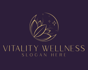 Gold Cosmic Flower Wellness  logo design