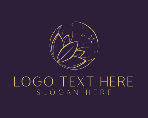 Dermatology - Gold Cosmic Flower Wellness logo design