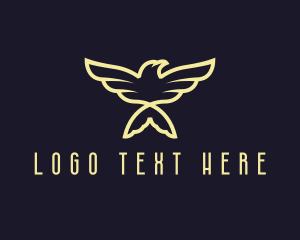 Golden - Yellow Eagle Bird logo design