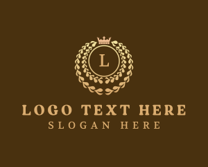 High Class - Royal Laurel Wreath Crown logo design