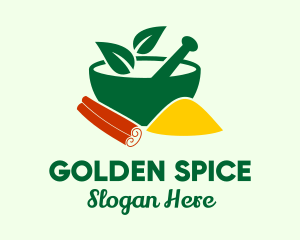 Turmeric - Organic Cinnamon Spice Bowl logo design