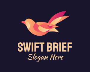 Gradient Finch Bird logo design