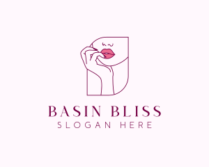 Beauty Cosmetic Lips logo design