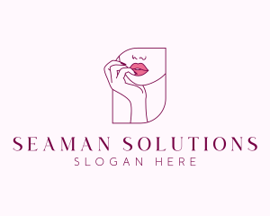 Beauty Cosmetic Lips logo design