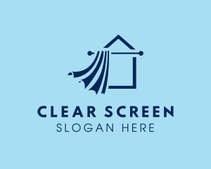 Screen - House Window Curtain logo design