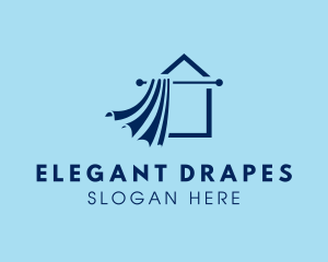 Drape - House Window Curtain logo design