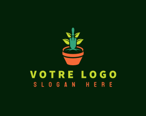 Plant Gardening Pot Logo