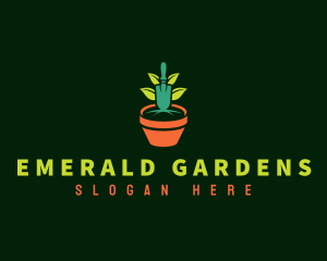 Plant Gardening Pot logo design