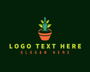 Leaf - Plant Gardening Pot logo design