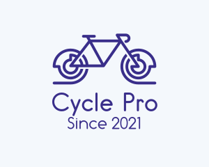 Blue Exercise Bike logo design