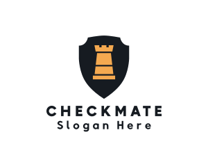 Chess Grandmaster Rook Shield logo design