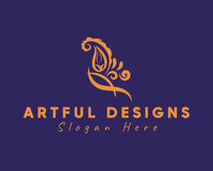 Paisley Floral Decoration logo design