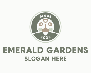 Gardening Shovel Lawn logo design