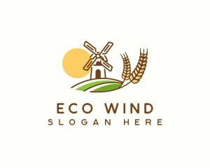 Flour Grain Windmill logo design