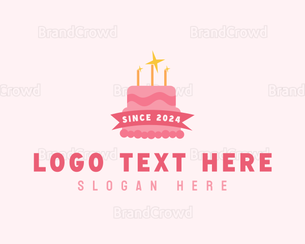 Birthday Cake Candle Logo