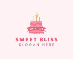 Fondant - Sparkly Birthday Cake logo design