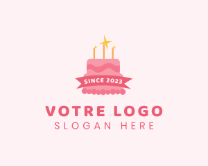 Cake Decorating - Sparkly Birthday Cake logo design