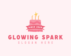 Birthday Cake Candle logo design