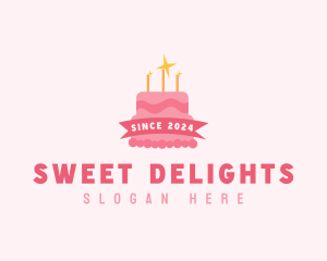 Birthday Cake Candle logo design