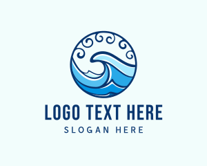 Lagoon - Waves Nature Coastal logo design