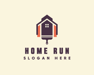 Home Paint Brush Renovation logo design