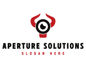 Aperture - Bull Horns Lens logo design