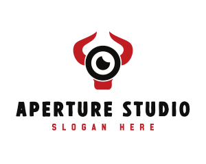 Aperture - Bull Horns Lens logo design