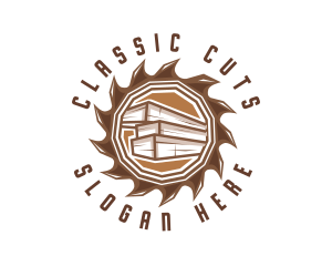 Lumber Wood Cutting  logo design