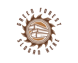 Lumber Wood Cutting  logo design