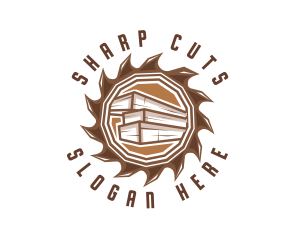 Lumber Wood Cutting  logo design