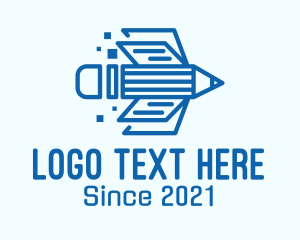 Online Class - Blue Pencil Book logo design