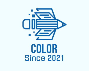 Cyberspace - Blue Pencil Book logo design