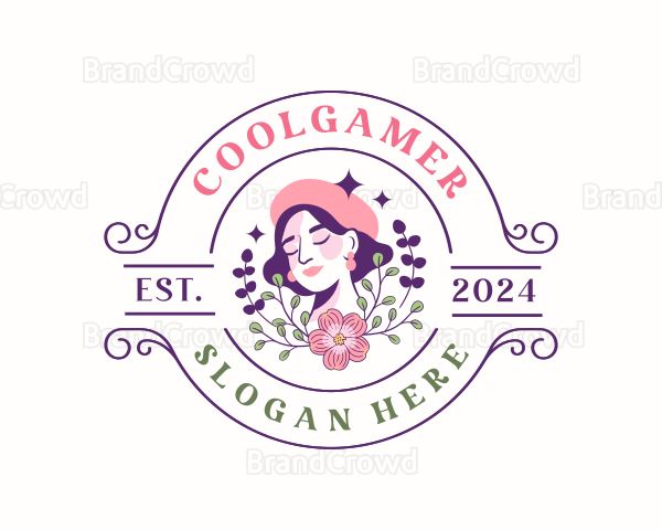 Woman Floral Ornament Logo