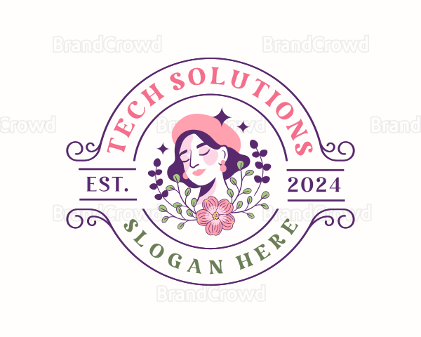 Woman Floral Ornament Logo