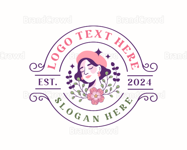 Woman Floral Ornament Logo