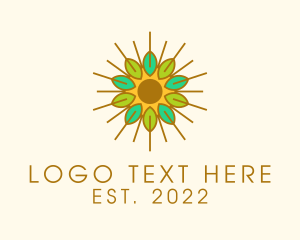 Eco - Herbal Leaf Sun logo design