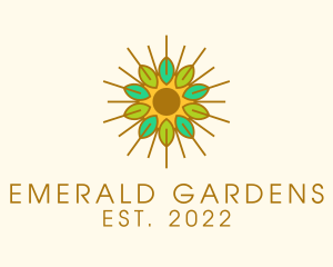 Herbal Leaf Sun logo design