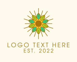 Sun - Herbal Leaf Sun logo design