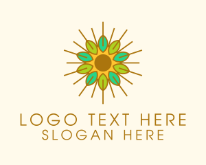 Herbal Leaf Sun Logo