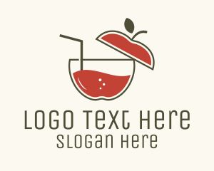 Fresh - Apple Fruit Juice logo design