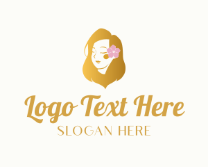 Hairstyling - Beautiful Golden Hair logo design