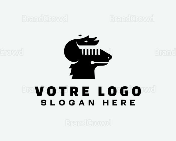 Dog Comb Grooming Logo