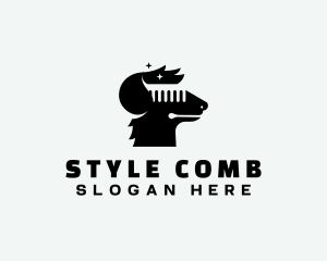 Comb - Dog Comb Grooming logo design