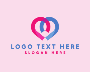 Romantic - Heart Love App logo design