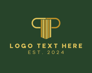 Letter Tp - Modern Corporate Pillar logo design