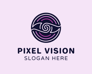 Eye Spiral Circle logo design