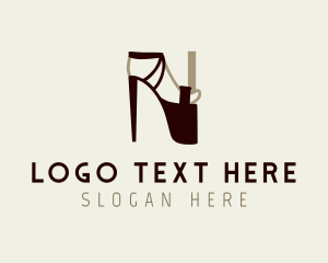 Foot - Stilettos Shoe Letter N logo design