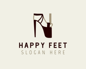 Foot - Stilettos Shoe Letter N logo design