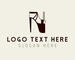 Shoe - Stilettos Shoe Letter N logo design